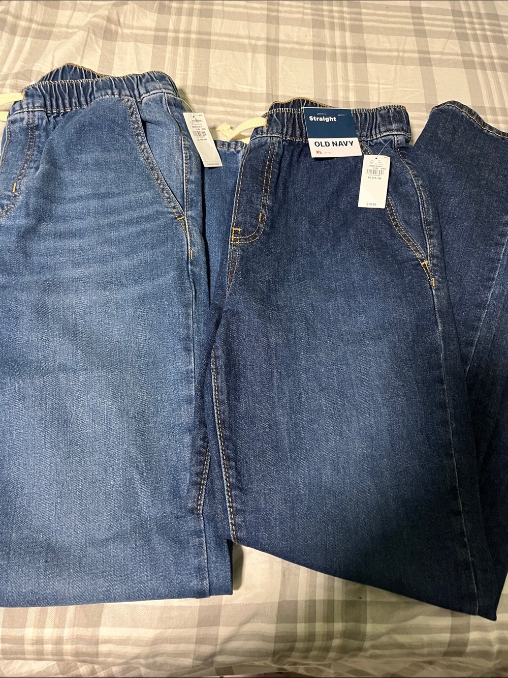 Old Navy Boys  Straight Elastic-Waist Jeans — Dark Blue & Medium Blue Set